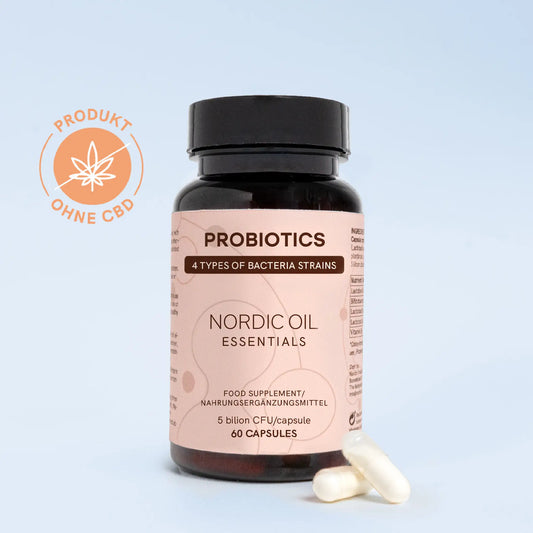 Nordic Oil Probiotics Kapseln Packung mit Zertifikat: Ohne CBD